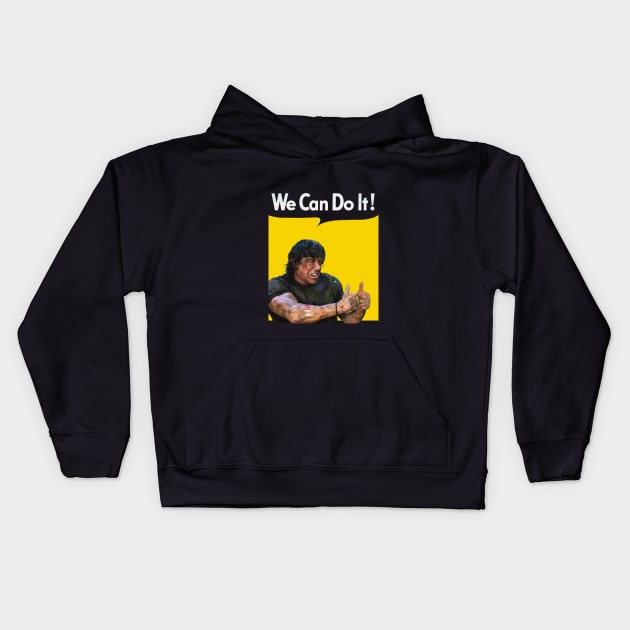 We can do it! stallone Kids Hoodie by Clathrus